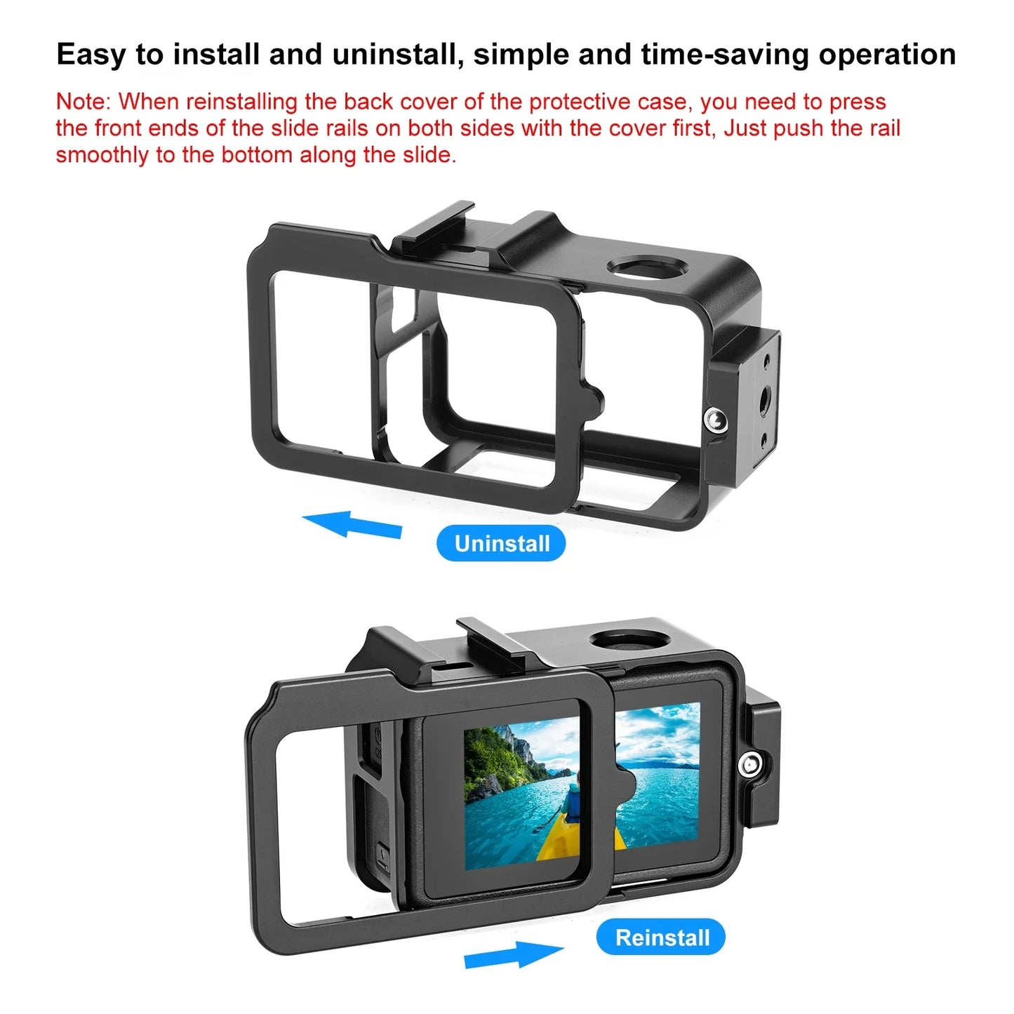 PULUZ Camera Cage for DJI 4/3, Aluminum Alloy Protective Frame for Camera