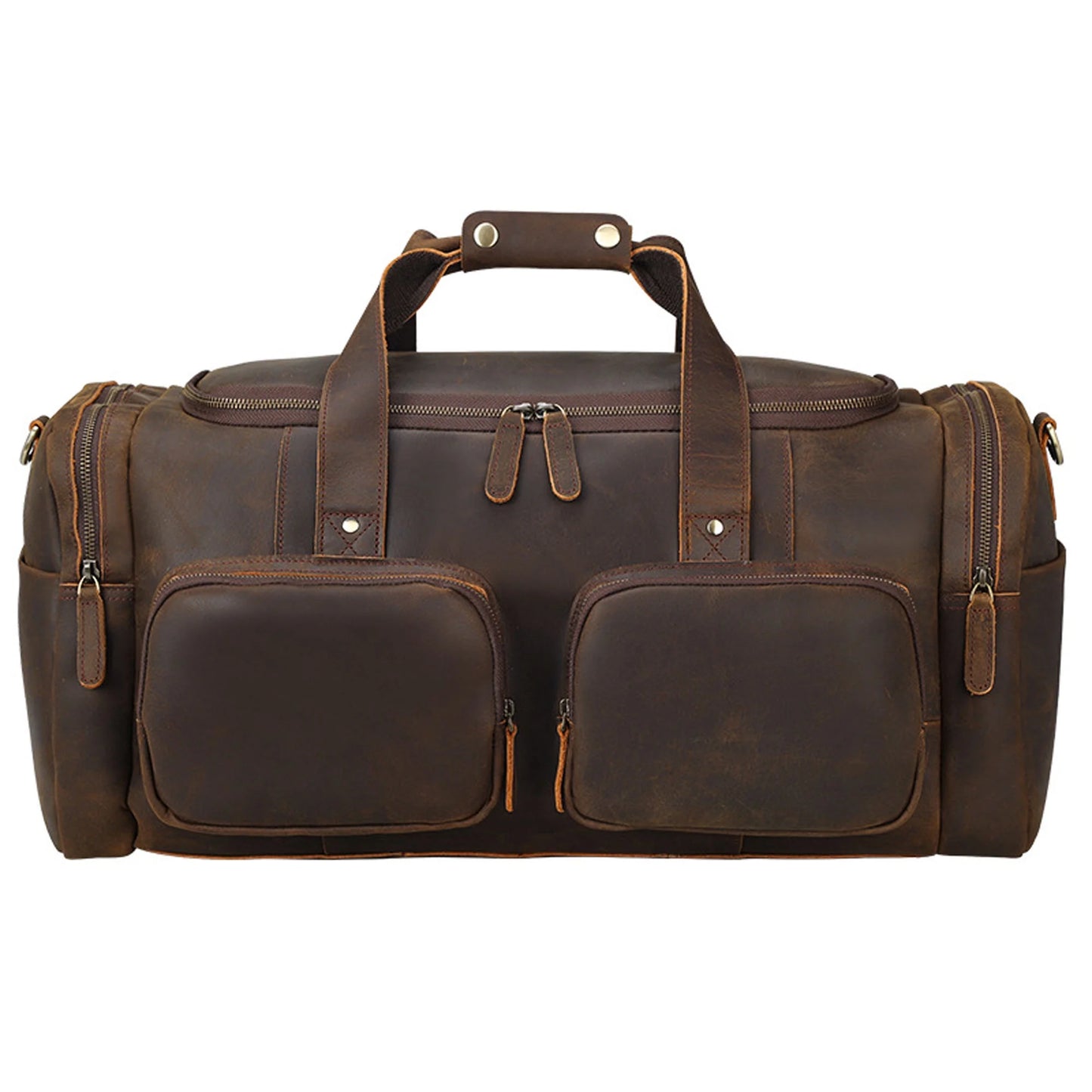 Full Grain Leather Duffle Bag, Travel Bag, Sizehoulder Bag