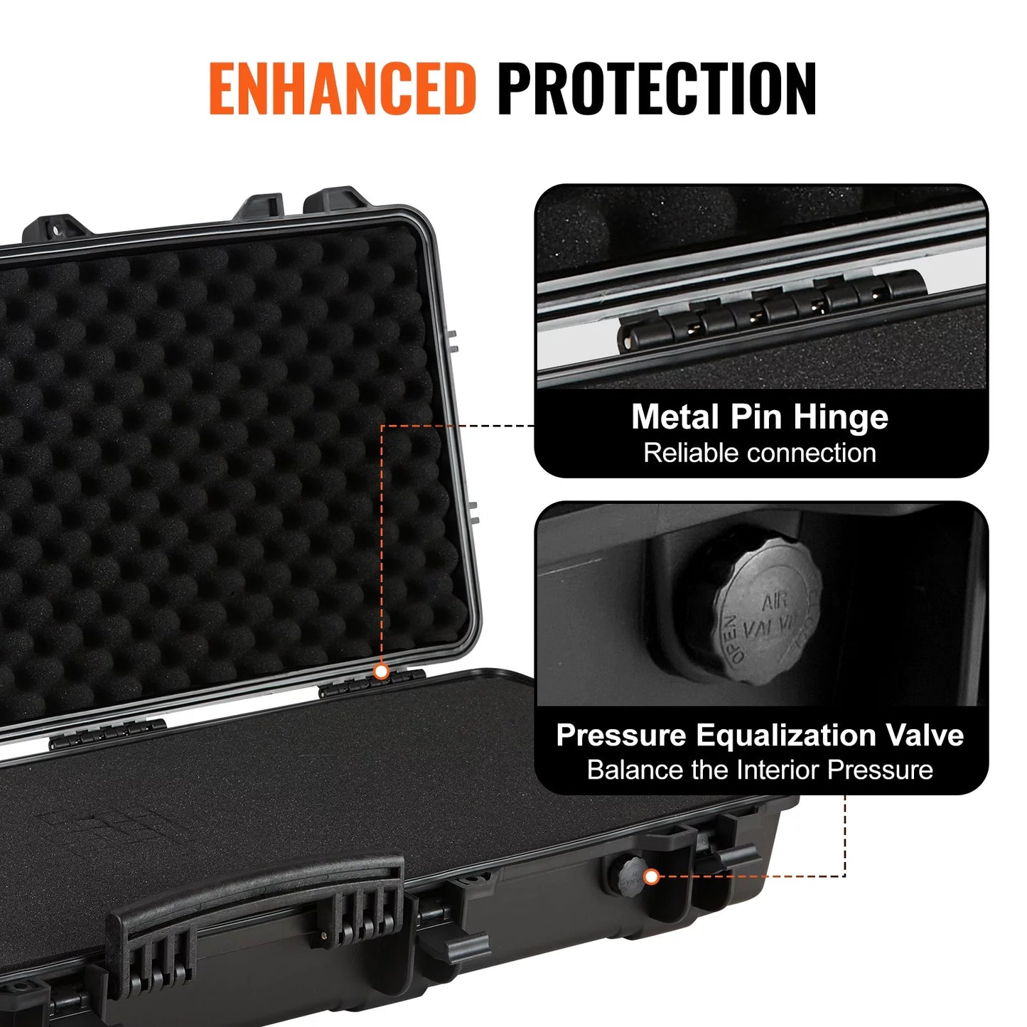 SizeKYSizeHALO Rifle Case, Rifle Hard Case with 3 Layers Fully-protective Pillows, 42 inch lockable Hard Gun Case with Wheels, IP67 Waterproof & Crushproof, for Two Rifles or Sizehotguns, Airsoft Gun