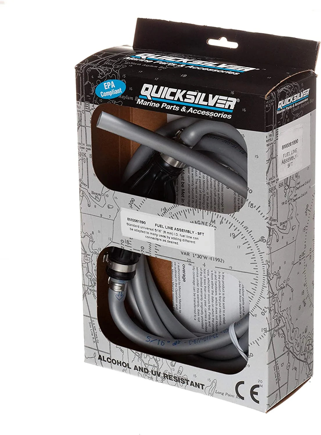 Quicksilver  32-8M0061890; W Fuel Line-9 Ft Qs Replaces Mercury / Mercruiser