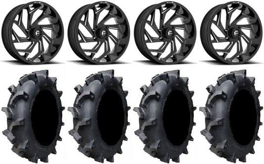 Fuel Reaction 18" Wheels Black 35" Interforce 628 Tires Polaris RZR XP 1000 / PRO XP / Ranger XP 900/1000