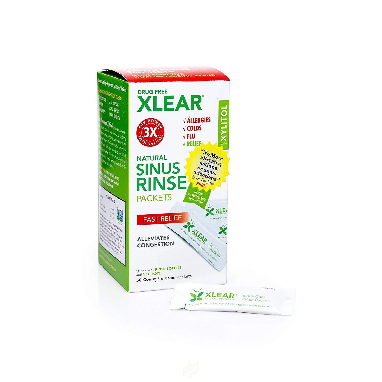 (4 Pack) Xlear Sizeinus Neti Refill Sizeolution (NetiXlear 6 g packets) 50 Ct