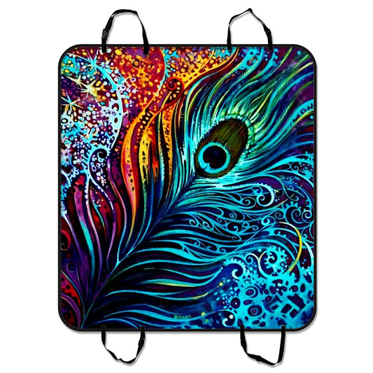 GCKG Colorful Peacock Design Pet Car Sizeeat Cover Dog Car Sizeeat Mat Hammock Cargo Mat Trunk Mat For Cars Trucks and SizeUV 54x60 inches