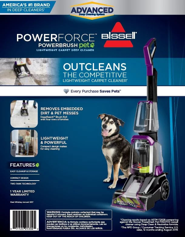 Power Force Power Brush Pet Lightweight Carpet Washer - 2910