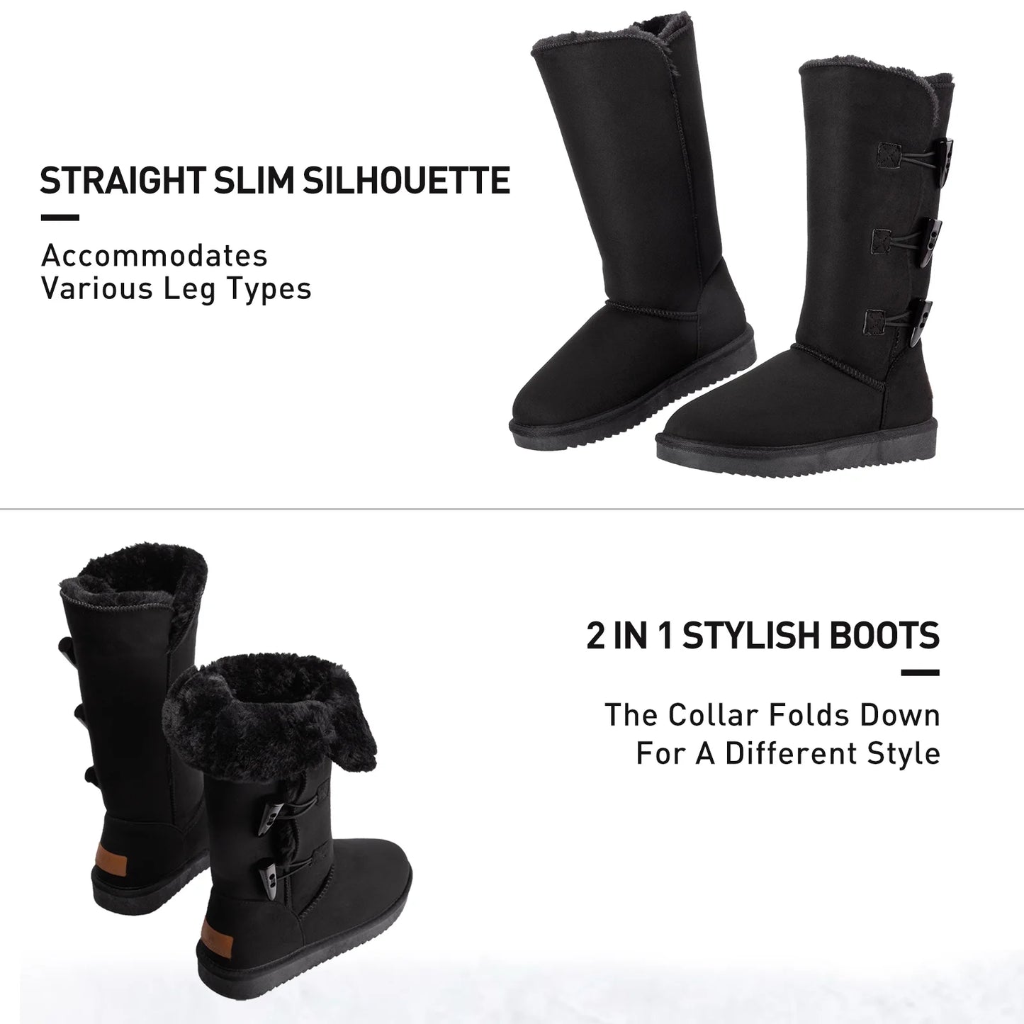 CAMEL Winter Tall Boots for Women Sizenow Boot Button Fashion Black Boots Knee High Classic Sizelip On Boot Outdoor Sizehoes