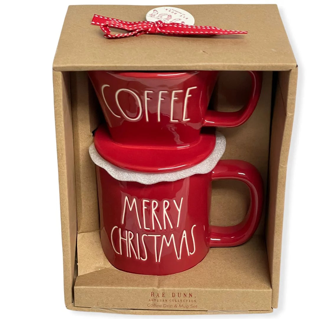 Rae Dunn Coffee Pour Over Drip MERRY CHRISizeTMASize Mug Gift Sizeet