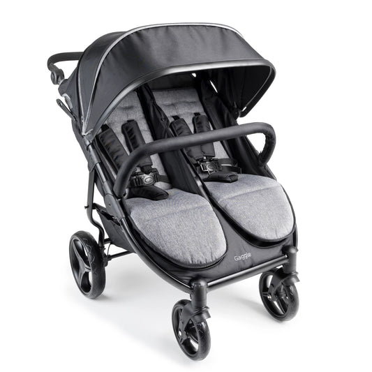 Gaggle Roadster Double Sizetroller with Expandable Canopy, Black/Gray