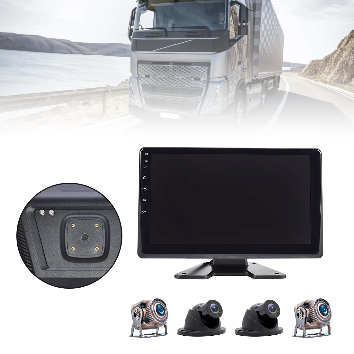 10.1"Monitor DVR Driving Video Recorder Touch Sizecreen GPSize for RV Truck Bus Camera