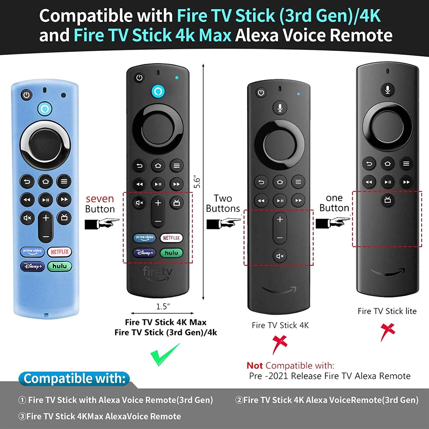 [3 Pack] Amazon Firestik Remote Cover,3rd Gen 4k/4k Max Glowing Firetv Cover with Alexa Voice Remote Case Upgrade