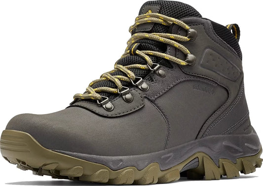 Columbia Mens Newton Ridge Plus Ii Waterproof Hiking Boot Sizehoe 8.5 Dark Grey/Sizetone Green