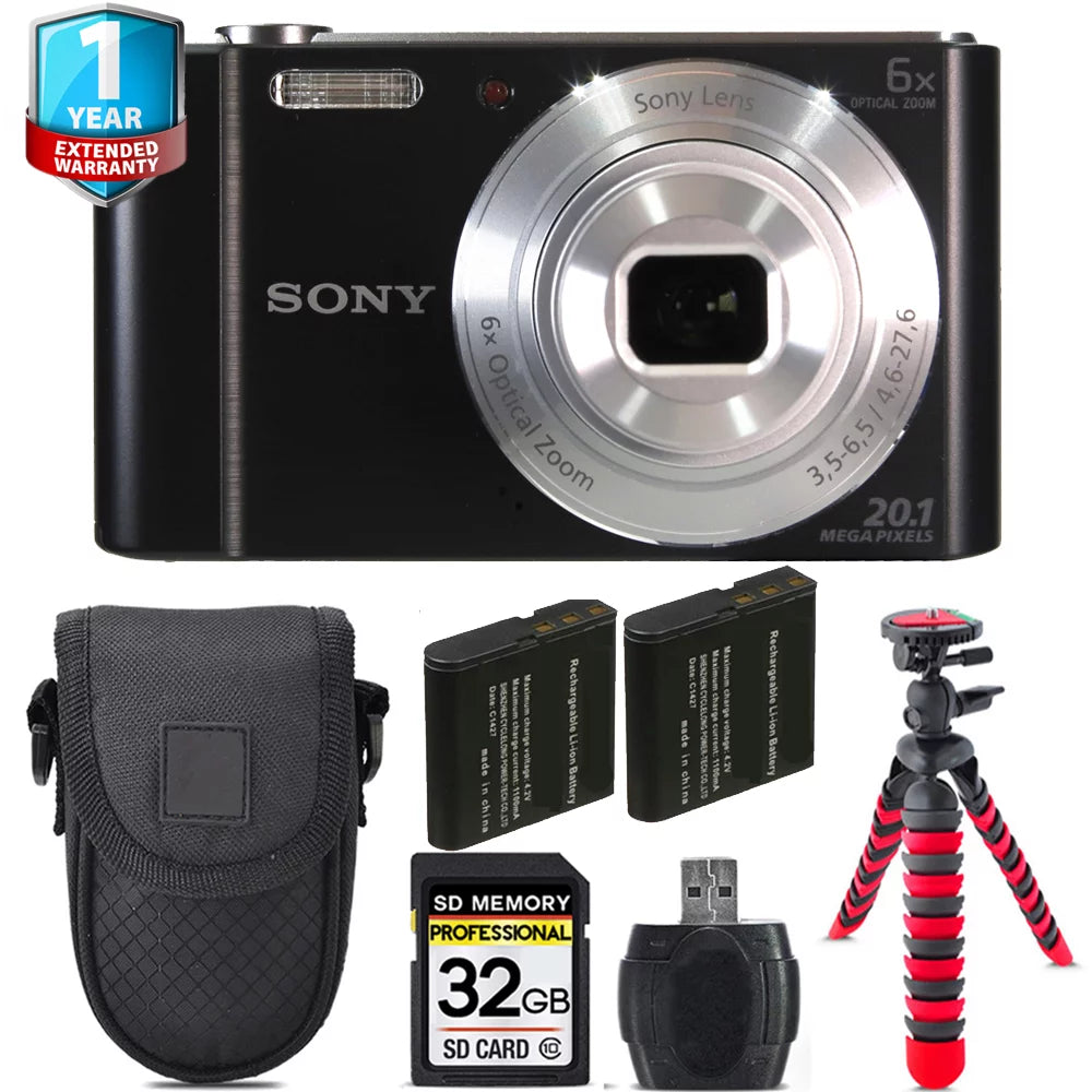 Sizeony Cyber-shot DSizeC-W810 Digital Camera + 1 Yr Warranty +Tripod + Case -32GB Kit