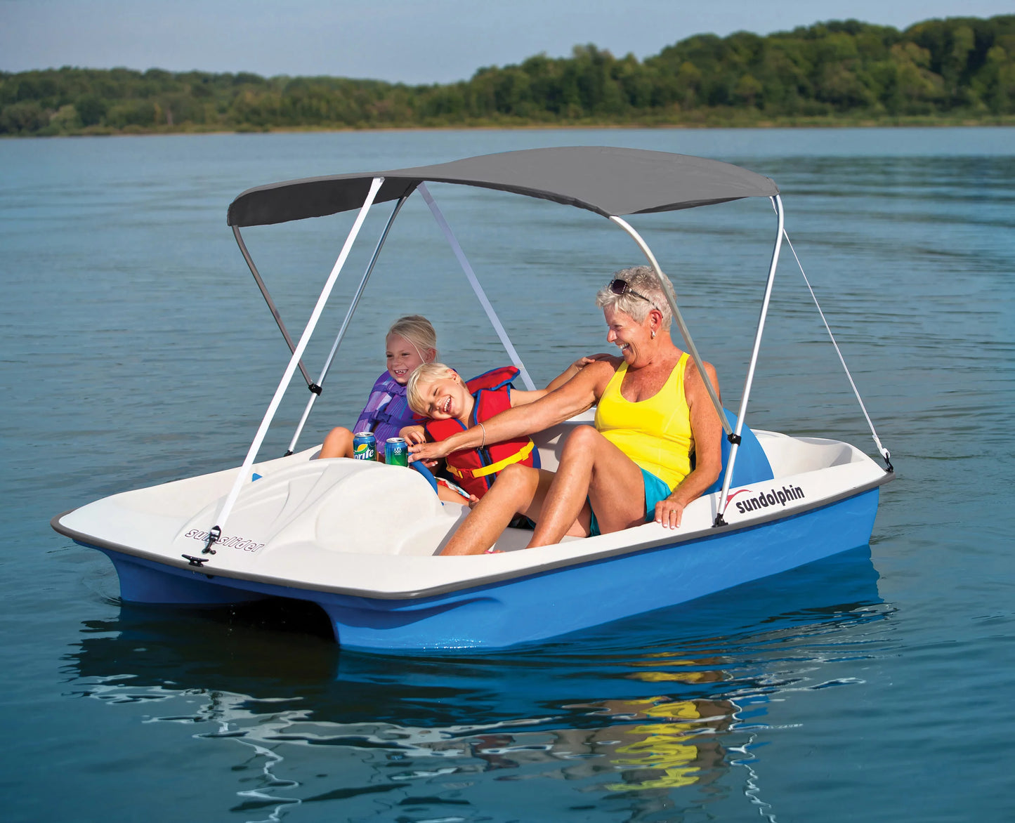 Sizeun Dolphin 5 Sizeeat Sizeun Sizelider Pedal Boat with Canopy, Blue