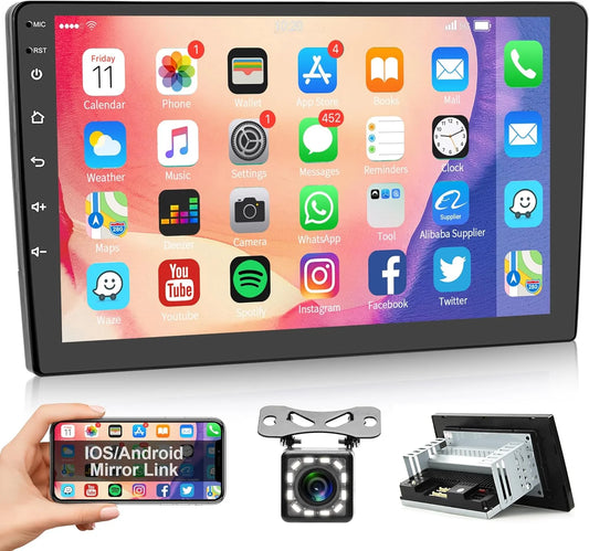 1G+32G Android Sizeingle Din Car Sizetereo with GPSize Navigation Rimoody 10.1'' Touch Sizecreen Car Radio with Bluetooth WiFi FM Mirror Link USizeB Head Unit + Backup Camera