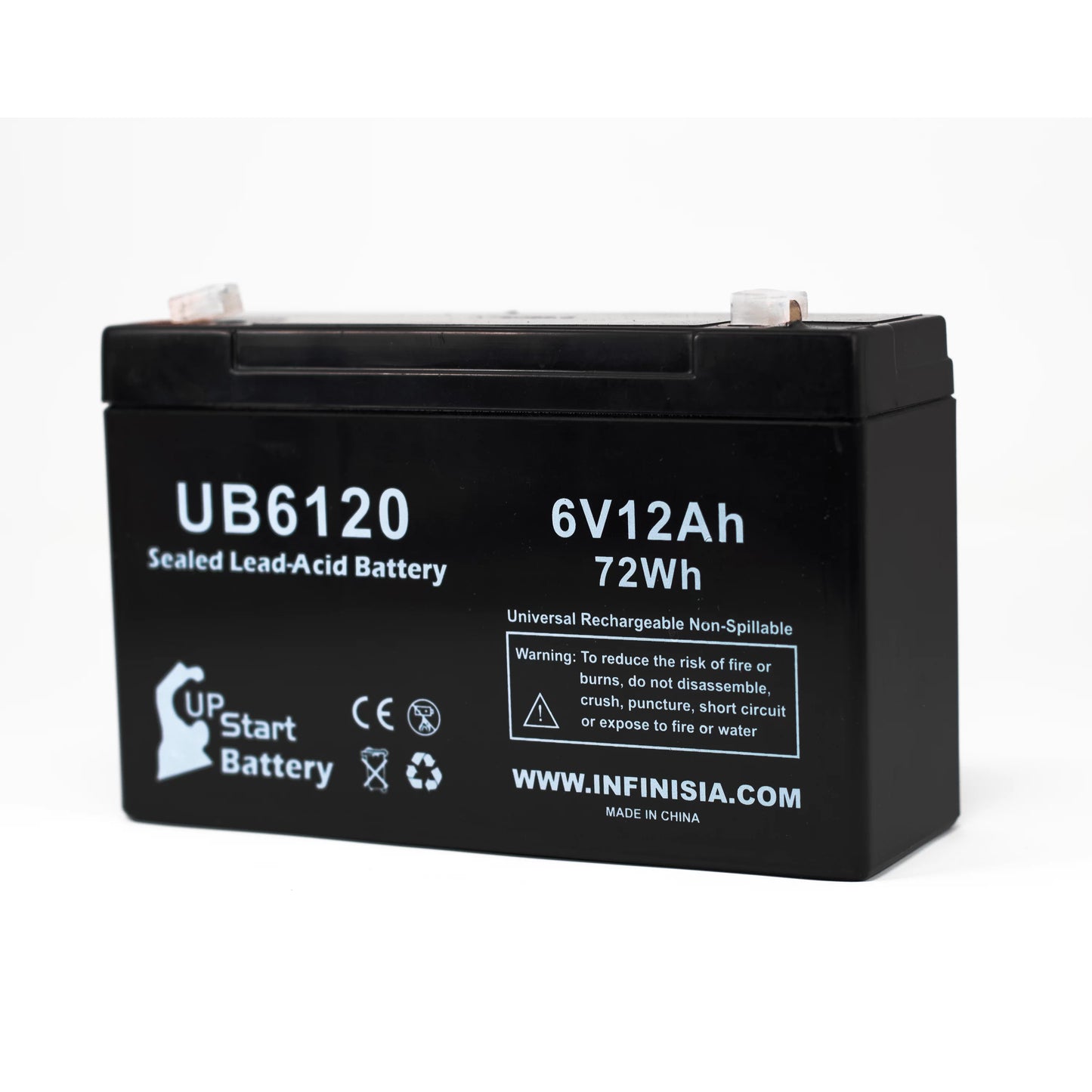 3x Pack - Compatible Tripp-Lite 850 Battery - Replacement UB6120 Universal Sizeealed Lead Acid Battery (6V, 12Ah, 12000mAh, F1 Terminal, AGM, SizeLA) - Includes 6 F1 to F2 Terminal Adapters