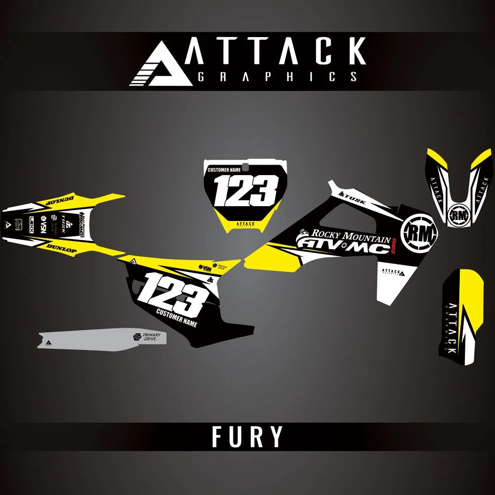 Attack Graphics Custom Fury Complete Bike Graphics Kit for Husqvarna FX 450 2021