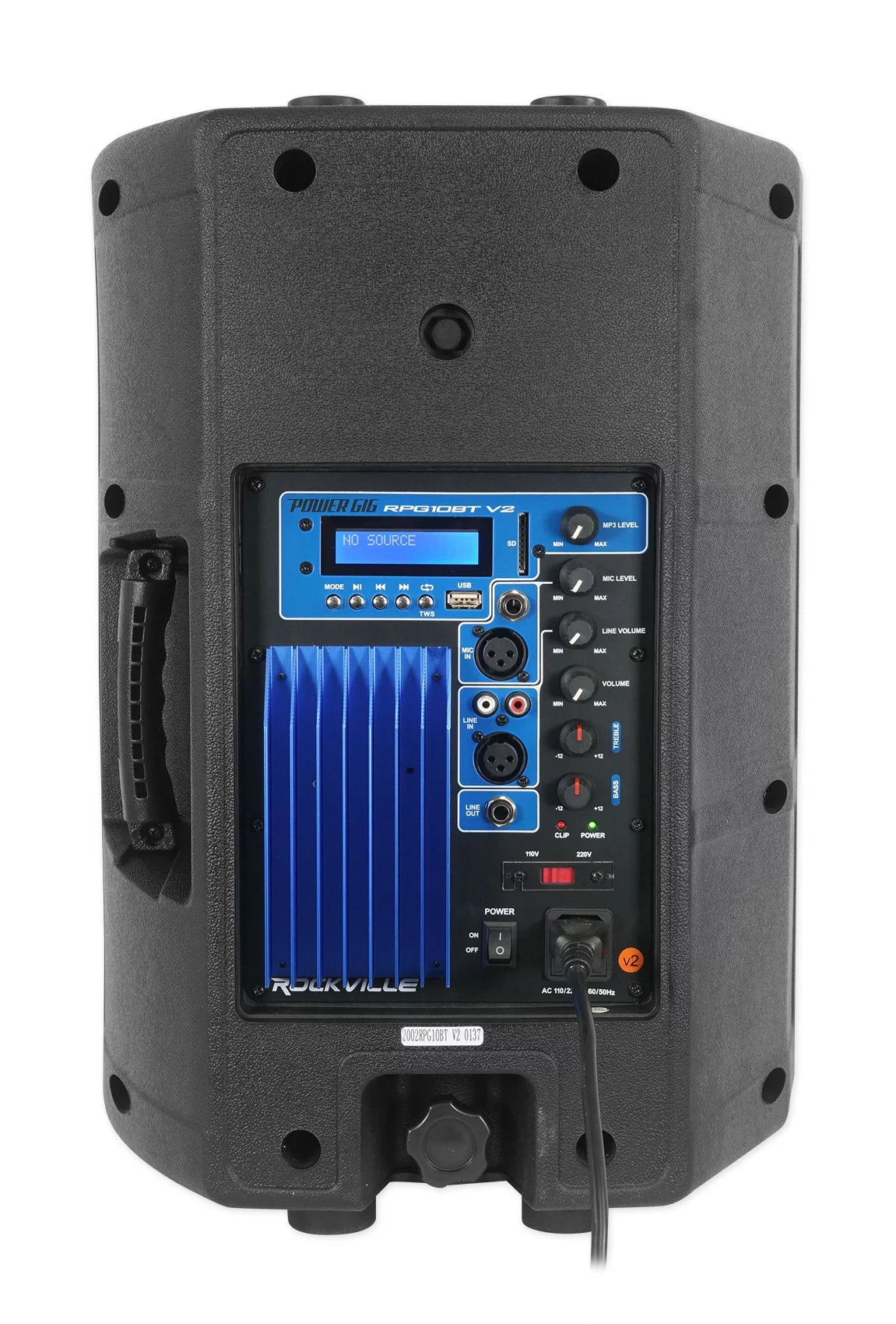 (2) Rockville RPG10BT 10" Powered 600 Watt DJ Sizepeakers w/Bluetooth+Totem Sizetands