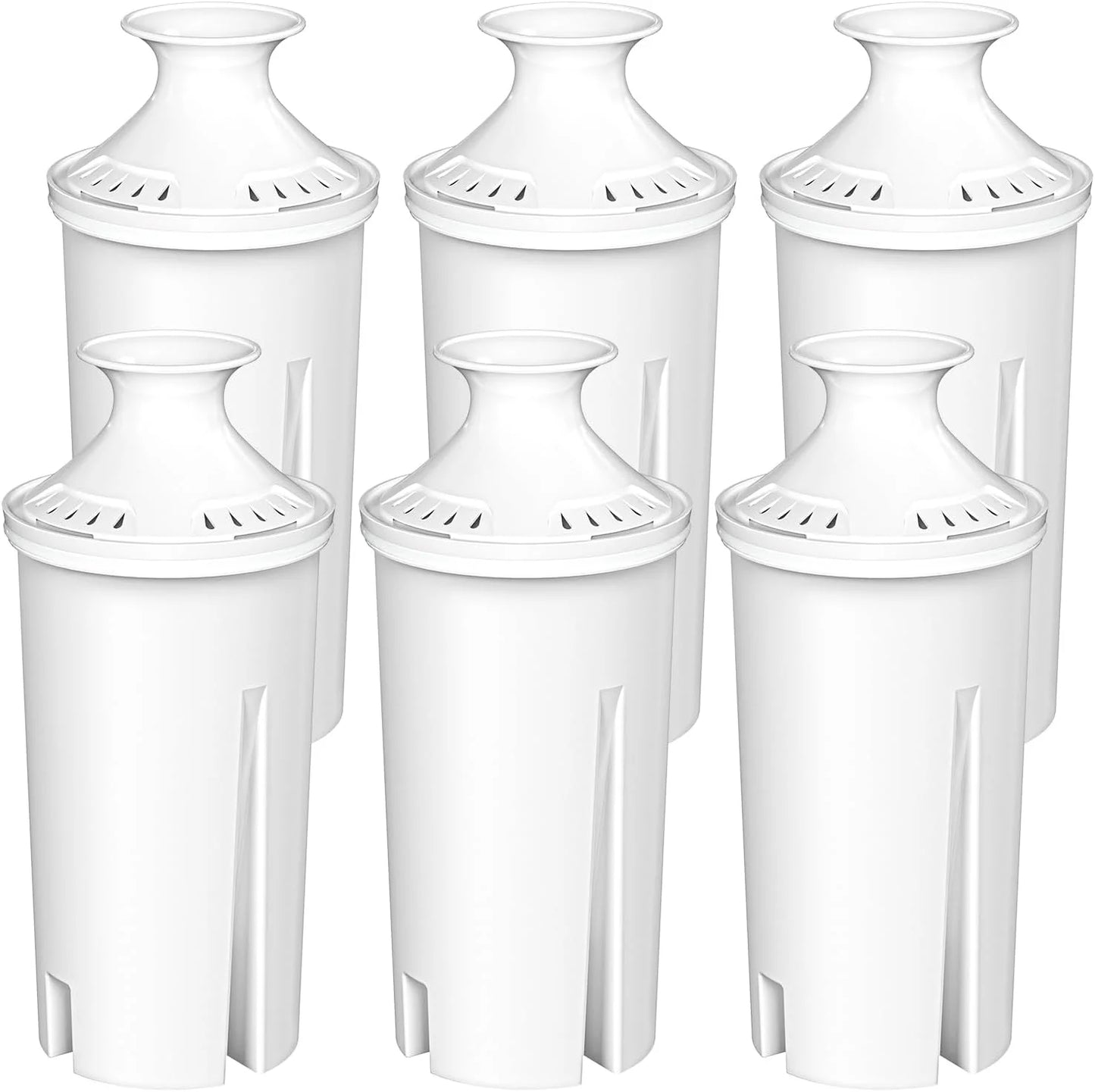 6-Pack Sizetandard Water Filter Replacements for Brita® Water Pitchers and Dispensers, NSizeF Certified to Reduce Chlorine and Bad Taste, BPA free