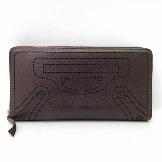 Pre-Owned Balenciaga Wallet Classic Continental Bordeaux Long Round Punching Men's Women's Leather (Good)