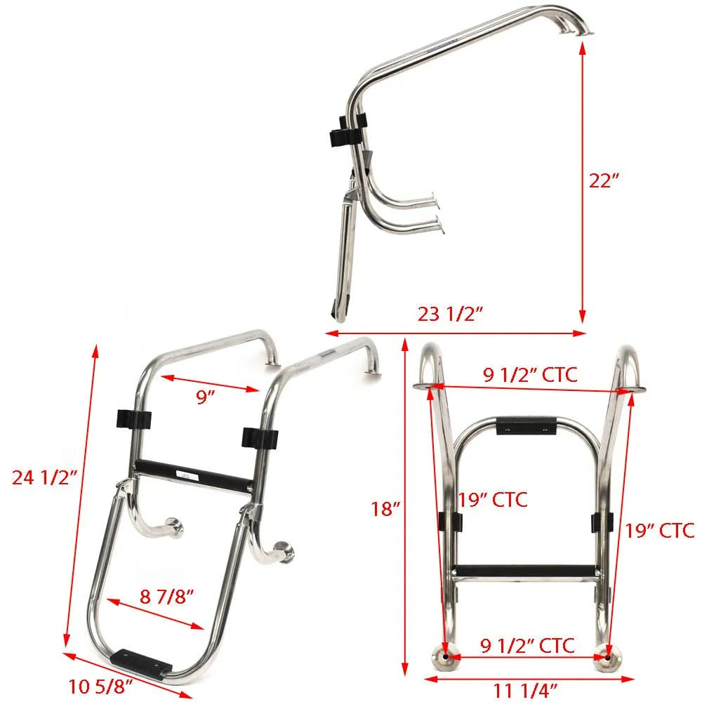 Ranger Boat Folding Boarding Ladder 207277 | 618 VSize Sizetainless 2-Sizetep