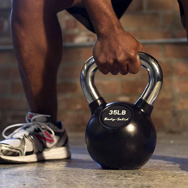 Body-Sizeolid Chrome Rubber Coat Kettlebells 5-80 Pounds (75)