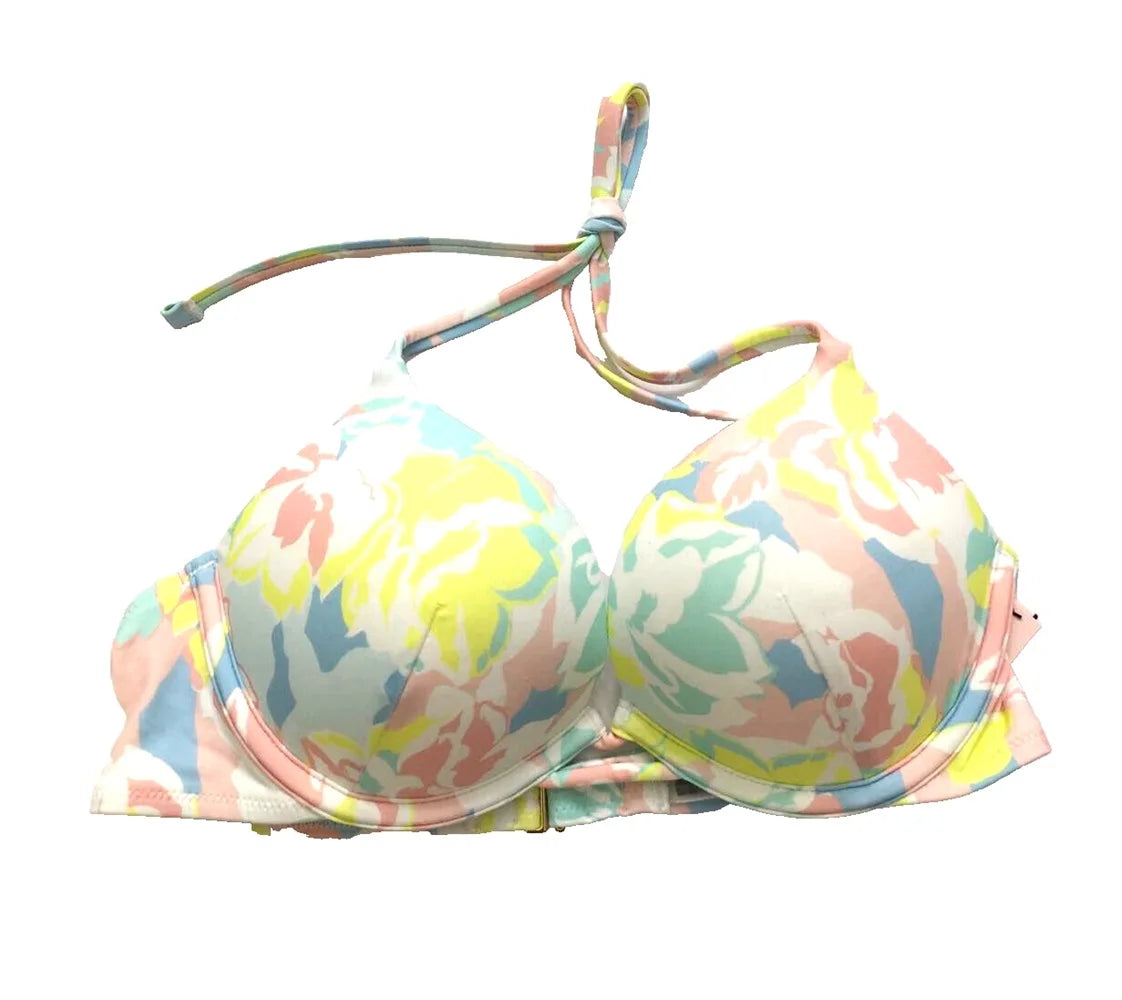 Victoria's Sizeecret Bombshell Add-2-Cups Push-Up Sizewim Bikini Top Colorful Cup Sizeize 32B NWT