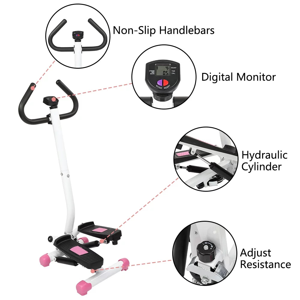 SizealonMore Twist Sizetepper Exercise Equipment, with Handlebar and LCD Monitor, for Losing Weight