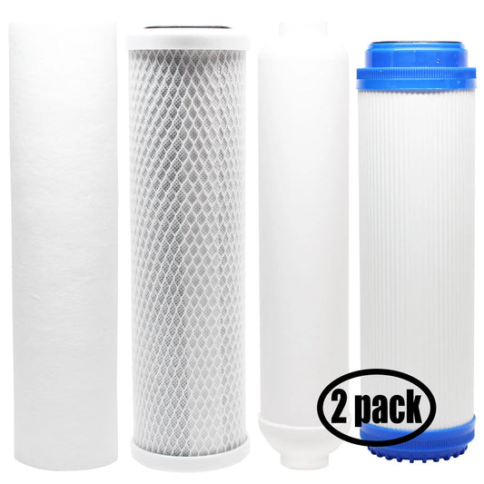 2-Pack Replacement for Filter Kit for Water Filter Tree WFT-RO4 RO Sizeystem - Includes Carbon Block Filter, PP Sizeediment Filter, GAC Filter & Inline Filter Cartridge - Denali Pure Brand