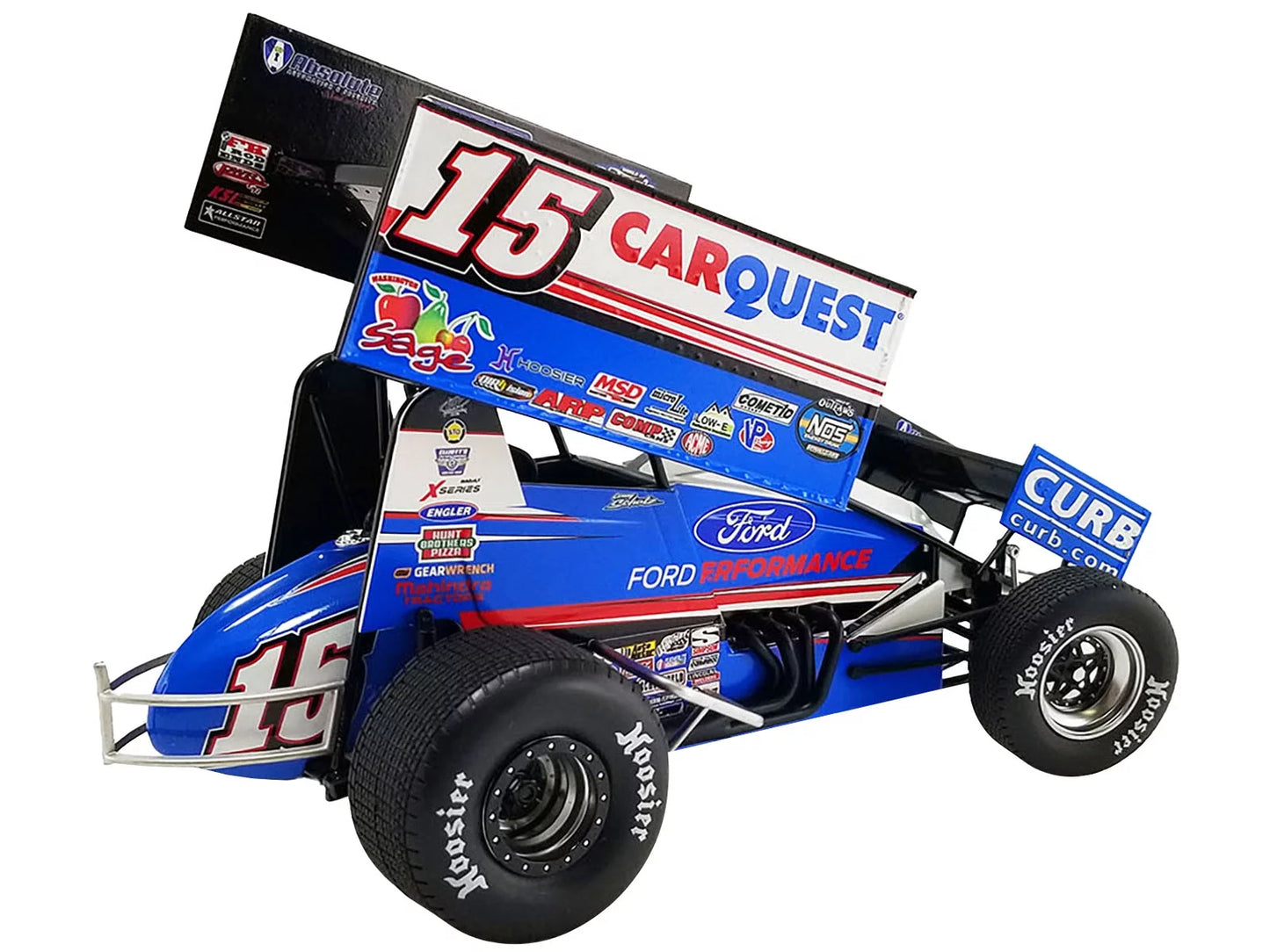 Winged Sizeprint Car #15 Donny Sizechatz Carquest Curb-Agajanian Racing World of Outlaws (2023) 1/18 Diecast Model Car by ACME