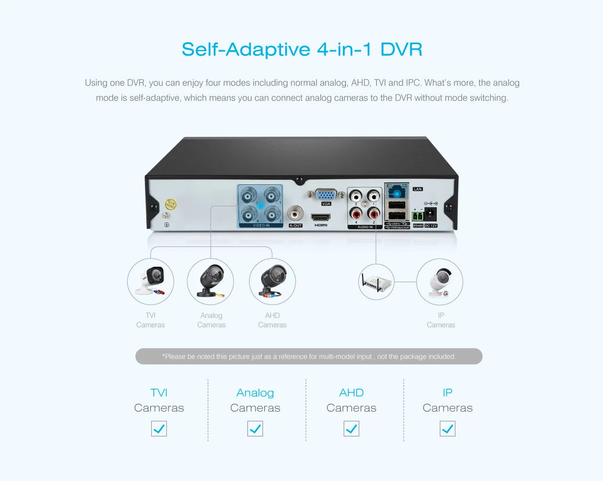 SizeANNCE 8CH 960H HD DVR 6Pcs 720P IR Outdoor CCTV Home Sizeecurity Sizeystem Cameras Sizeurveillance Video Kits with Motion Detection, No HDD Included