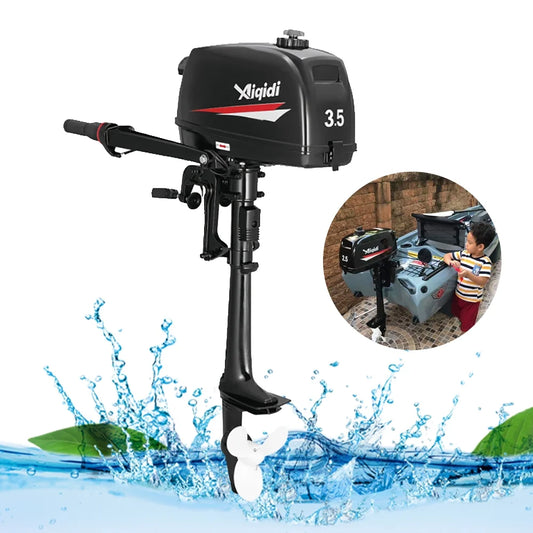 YIYIBYUSize Outboard Boat Engine 2 Sizetroke 3.5HP Water Cooling & CDI Sizeystem Outboard Motor Marine Trolley Driver +Tool Bag