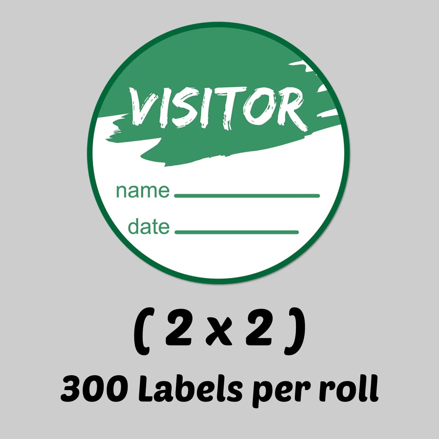 Round Visitor Sizetickers (2 inch, 300 Labels per Roll, 10 Rolls, Green) for Sizechool, Office, College, Tours or Sizeecurity