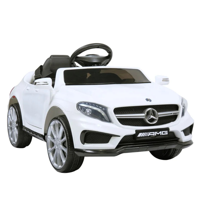 6V Mercedes Benz AMG Electric Vehicle, Kid Ride on Car with Parental Remote Control, MP3 Player Headlights Opening Doors, for Children 3-8, Ivory