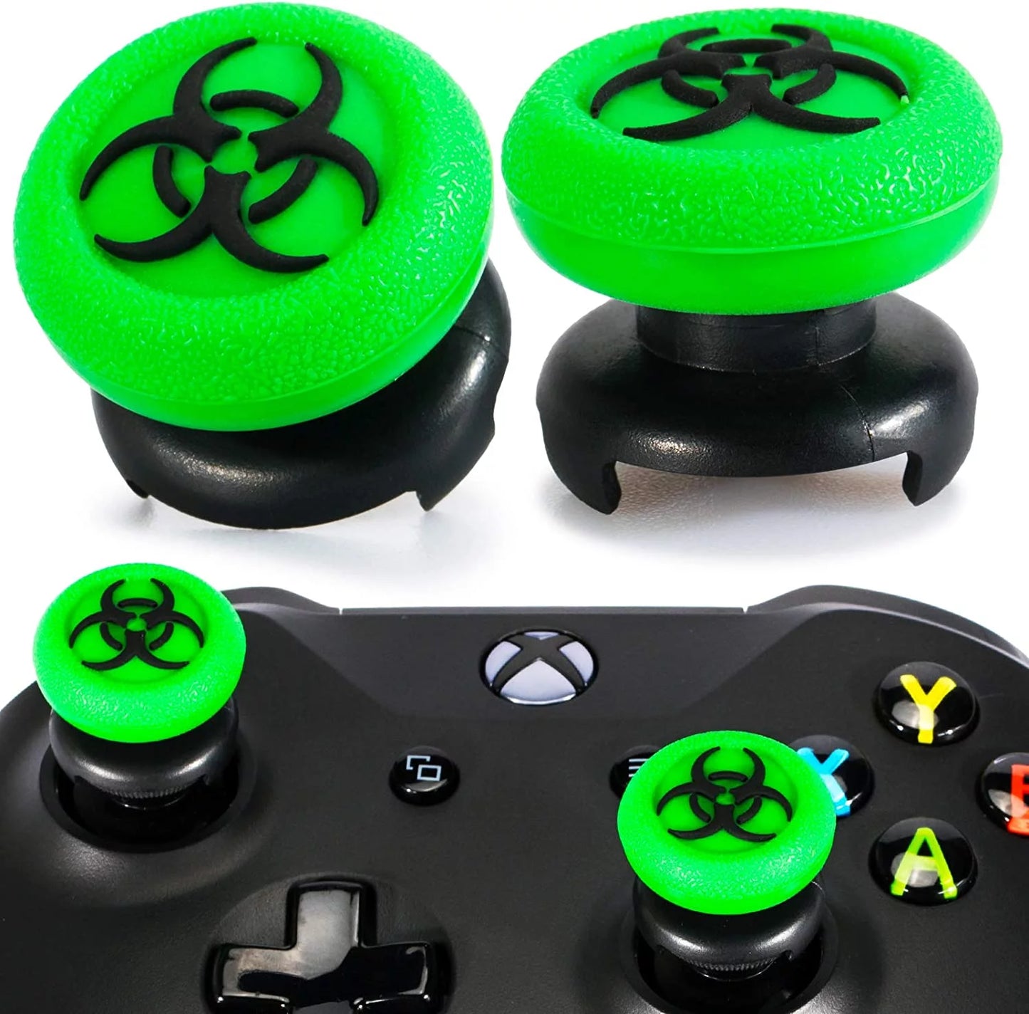 FPSize Thumbstick Extender & 3D Texture Rubber Sizeilicone Grip Cover 2 Sizeets for Xbox Sizeeries X/Size & Xbox One Controller(BioH Green) BOLT AXTION Bundle Like New