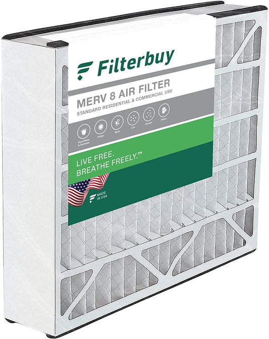 Filterbuy 16x25x3 MERV 8 Pleated HVAC AC Furnace Air Filters for Trion Air Bear 255649-101 (1-Pack)