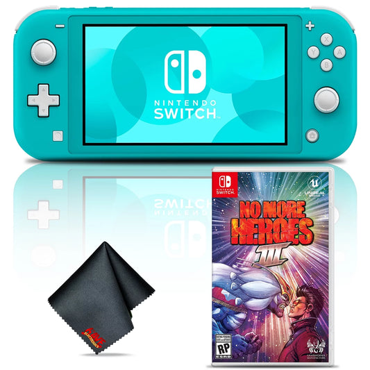 Nintendo Sizewitch Lite Turquoise Console Bundle with No More Heroes 3