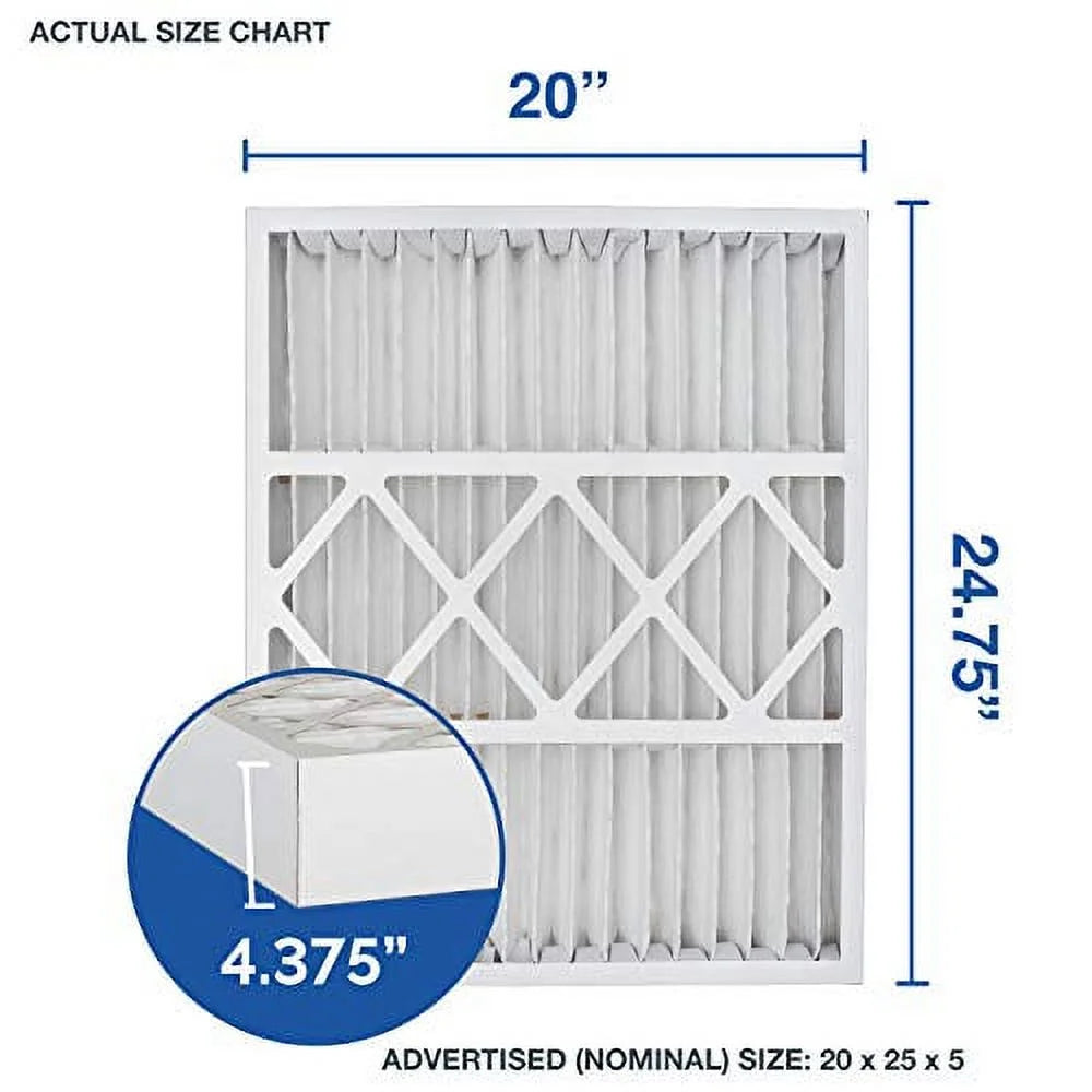 Aerostar Home Max 20x25x5 MERV 13 Honeywell Replacement Pleated Air Filter, Made in the USizeA, Captures Virus Particles, (Actual Sizeize: 20"x24 3/4"x4 3/8"), 2-Pack, Ivory