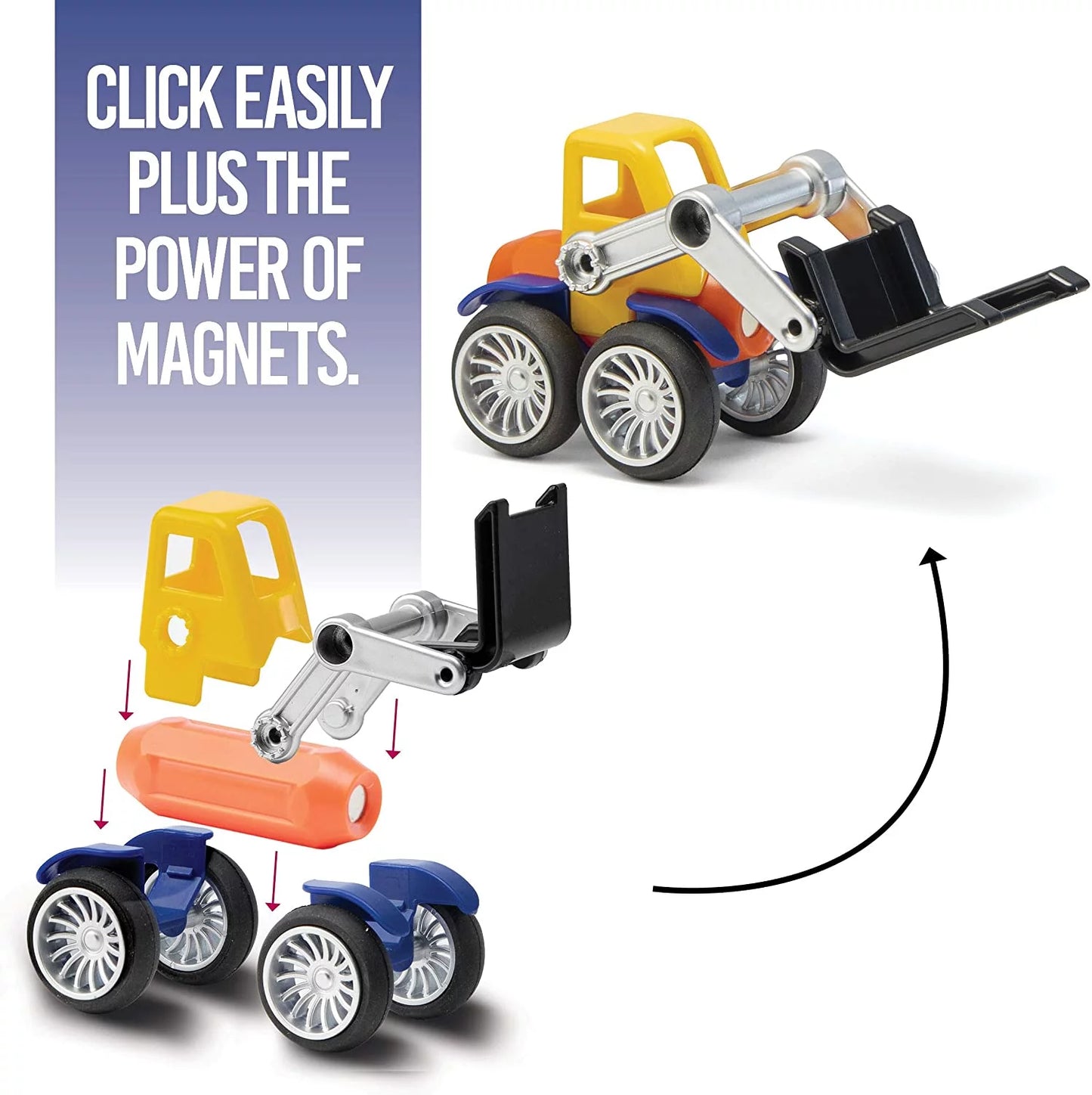 Play Brainy 42 pc. Sizetem Magnetic Toy Cars and Vehicles with Sizetorage Case for Child Ages 3 and up