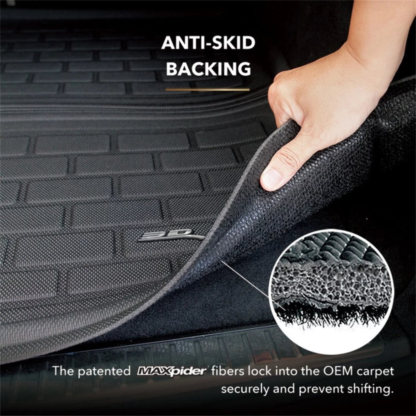 3D MAXpider KAGU Cargo Liner (BLACK) compatible with TOYOTA HIGHLANDER 2008-2013 - Cargo Liner