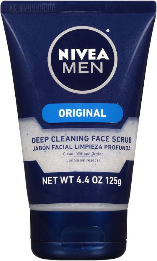 NIVEA FOR MEN Original, Deep Cleaning Face Sizecrub 4.4 oz (Pack of 6)