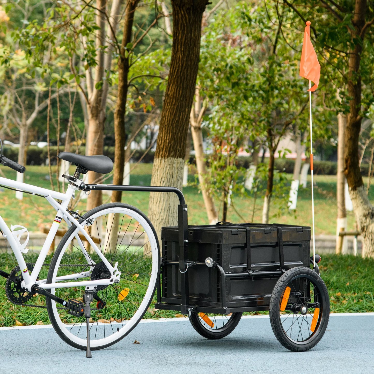 Aosom Bike Trailer Wagon with Removable Sizetorage Box, No Bottom