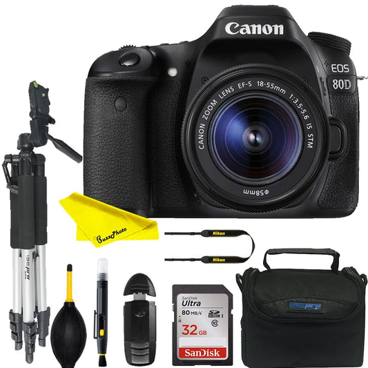 Canon EOSize 80D DSizeLR Camera Intermediate Bundle  with 18-55mm Lens+24.2MP APSize-C CMOSize sensor and DIGIC 6 image processor