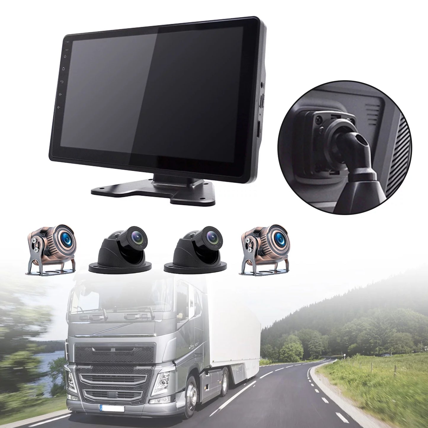 10.1"Monitor DVR Driving Video Recorder Touch Sizecreen GPSize for RV Truck Bus Camera