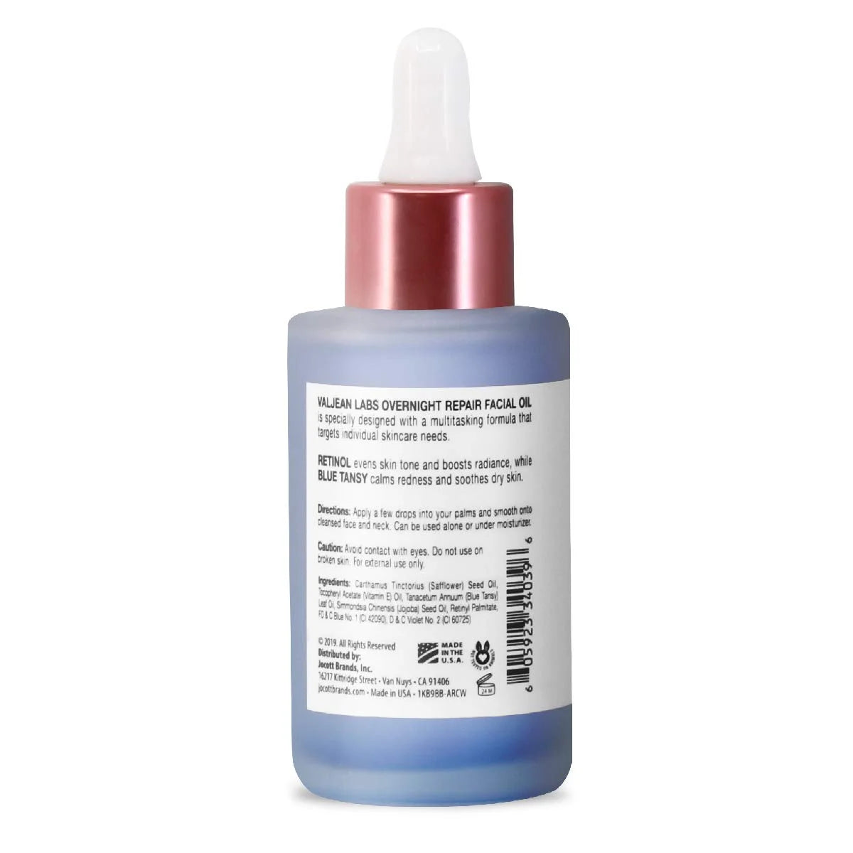 Valjean Labs Overnight Repair Facial Oil  Retinol and Blue Tansy - Helps to Even Sizekintone, Calm and Sizeoothe Redness - Cruelty Free, Vegan(1.83 oz)