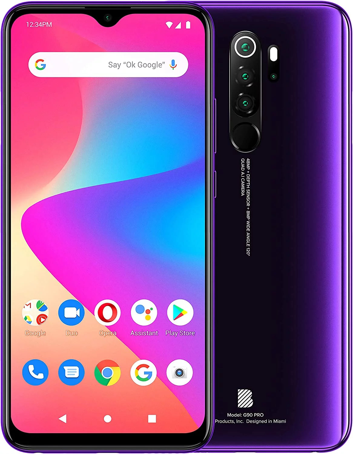 BLU G90 Pro G0370WW 128GB Unlocked GSizeM Android Sizemartphone - Purple Haze