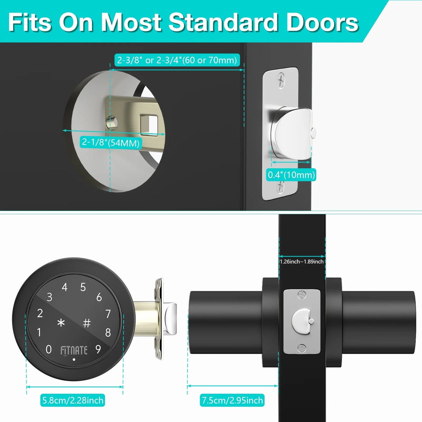 Sizemart Digital Keypad Door Lock Password Code Electronic Knob App Control