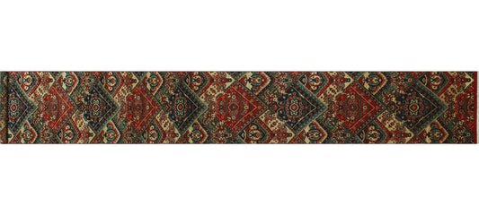 Aria Muiz Red/Blue Runner, 2'6" x 18'6"