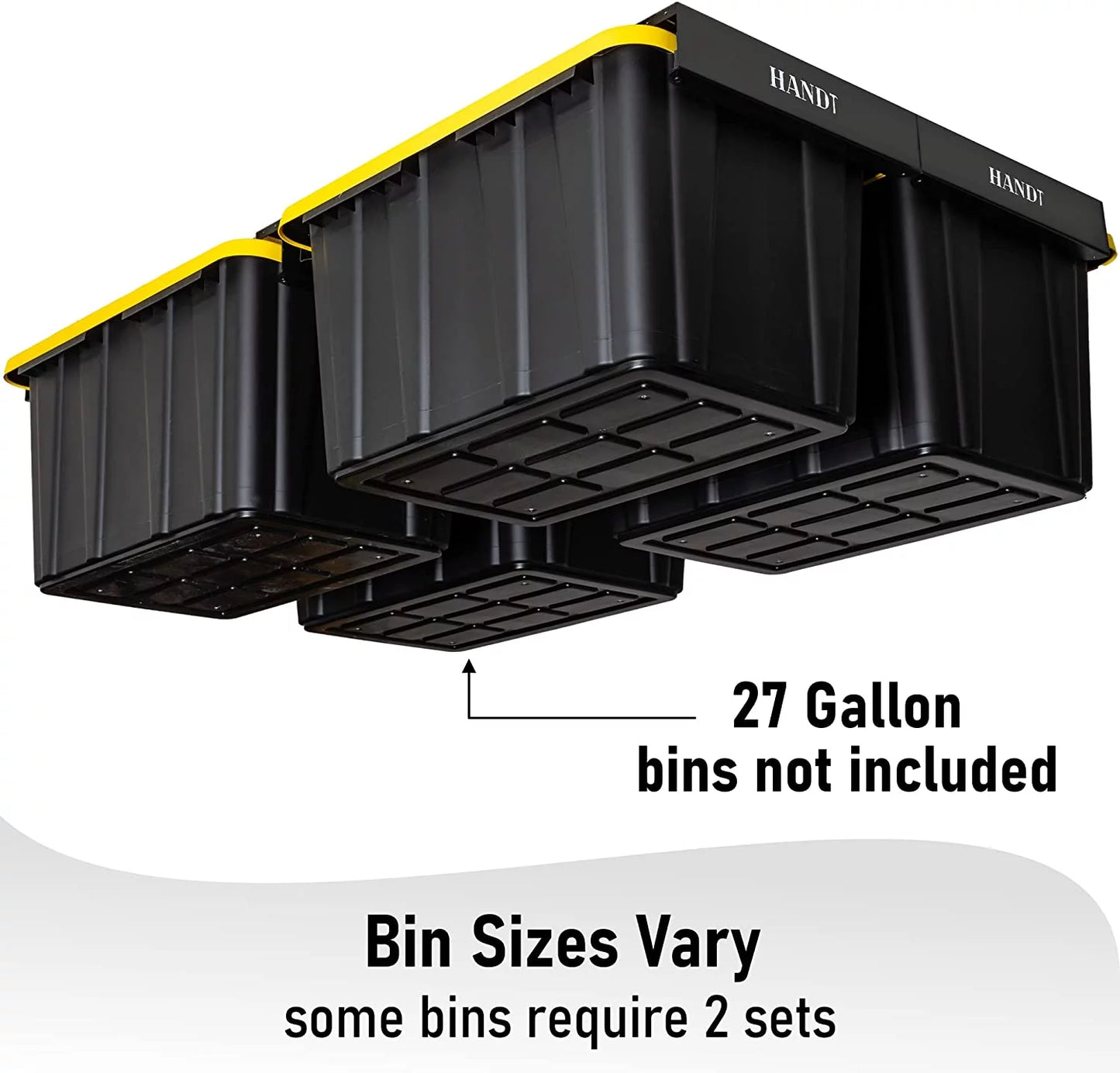 Overhead Garage Sizetorage Rack, Ceiling Racks, Bin Organization Sizeystem, Heavy Duty Metal Rack For Container, Sizeupports Most Bins (Black, 4 Sizeets)