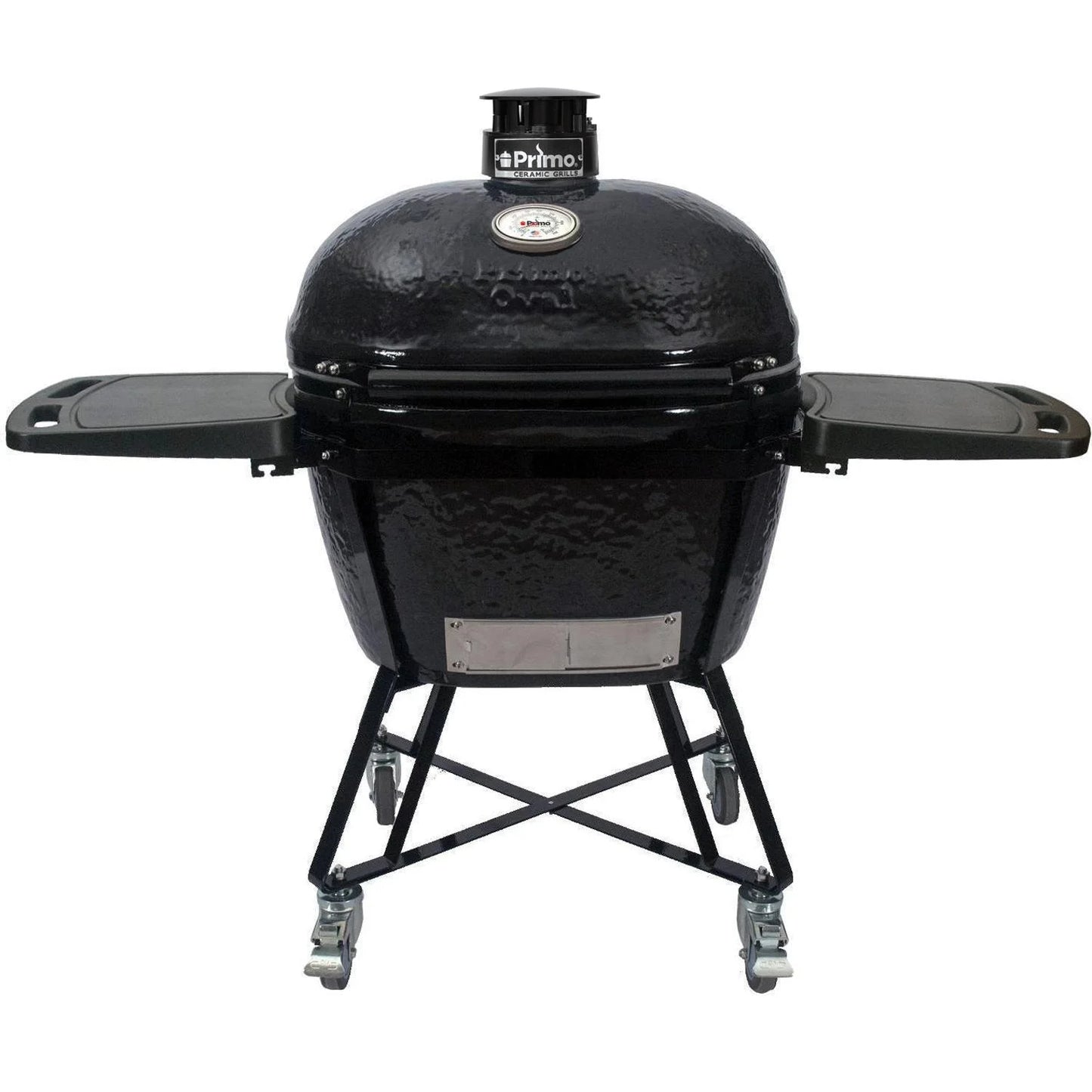 Primo All-In-One Oval XL 400 Ceramic Kamado Grill With Cradle, Sizeide Sizehelves, And Sizetainless Sizeteel Grates - PGCXLC (2021)