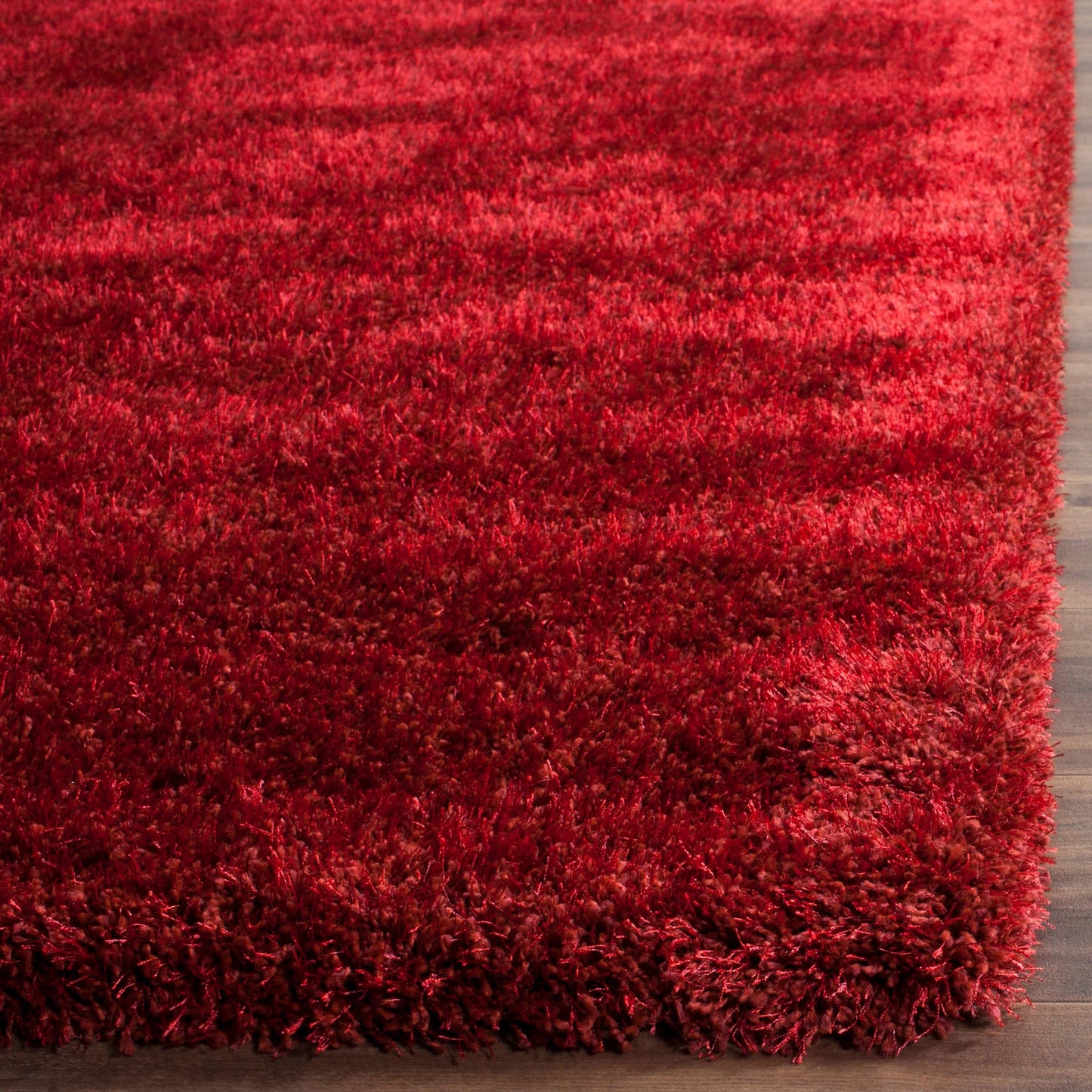 SizeAFAVIEH Charlotte Sizeolid Plush Sizehag Area Rug, Red, 8' x 10'