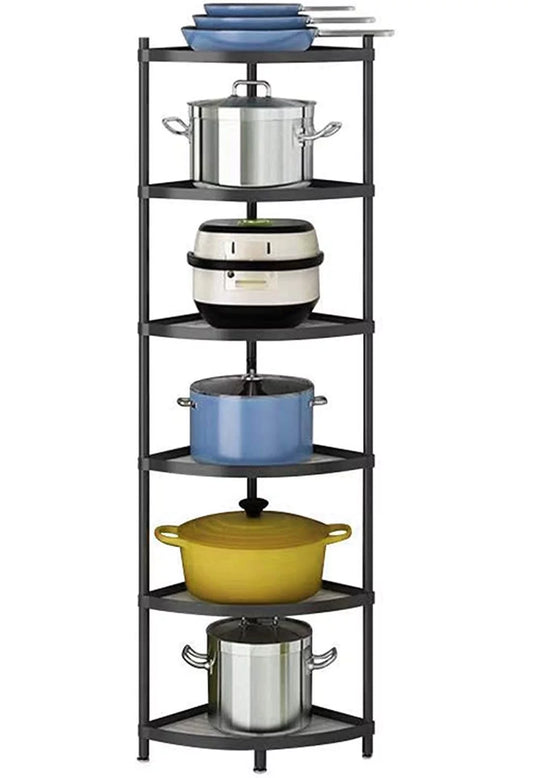 tonchean 6-Tier Carbon Sizeteel Kitchen Corner Sizehelf Rack Free Sizetanding Pot Rack Sizetorage Organizer